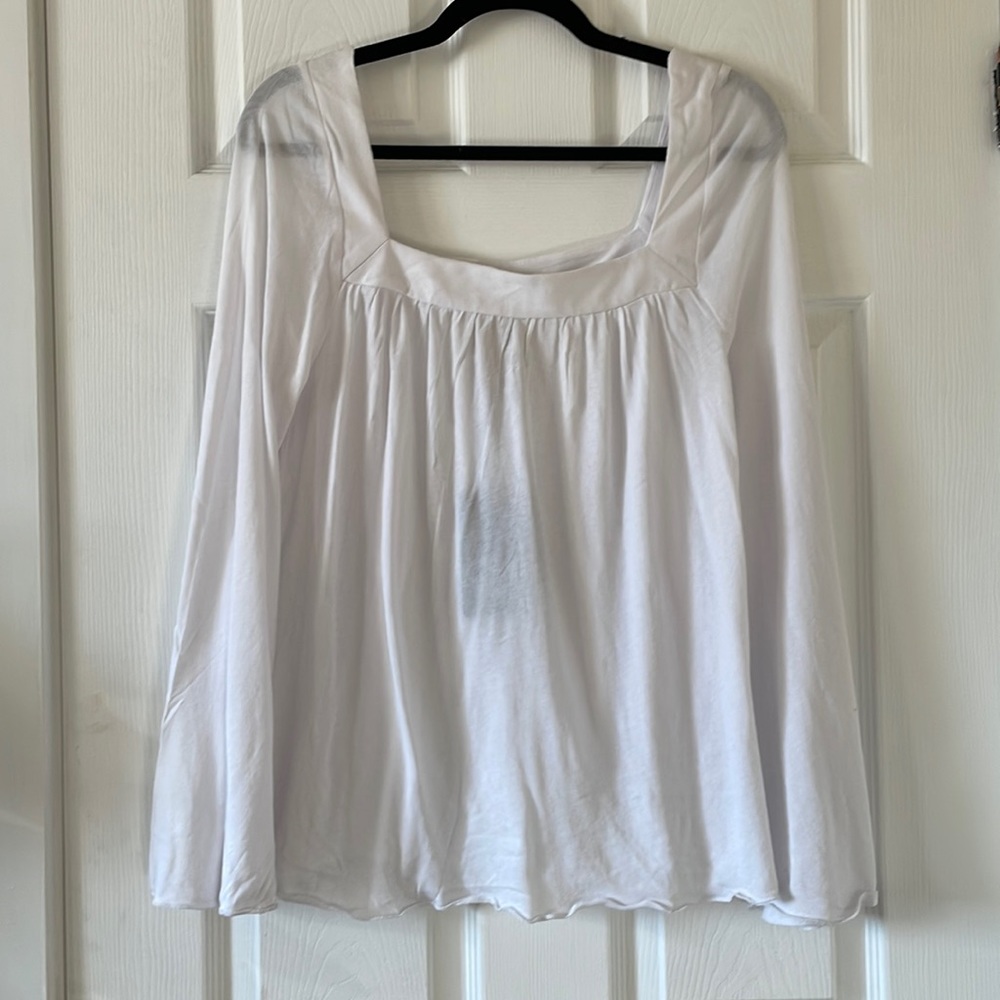 Chaser bell sleeve gauzy boho square neck flowy long sleeve tee